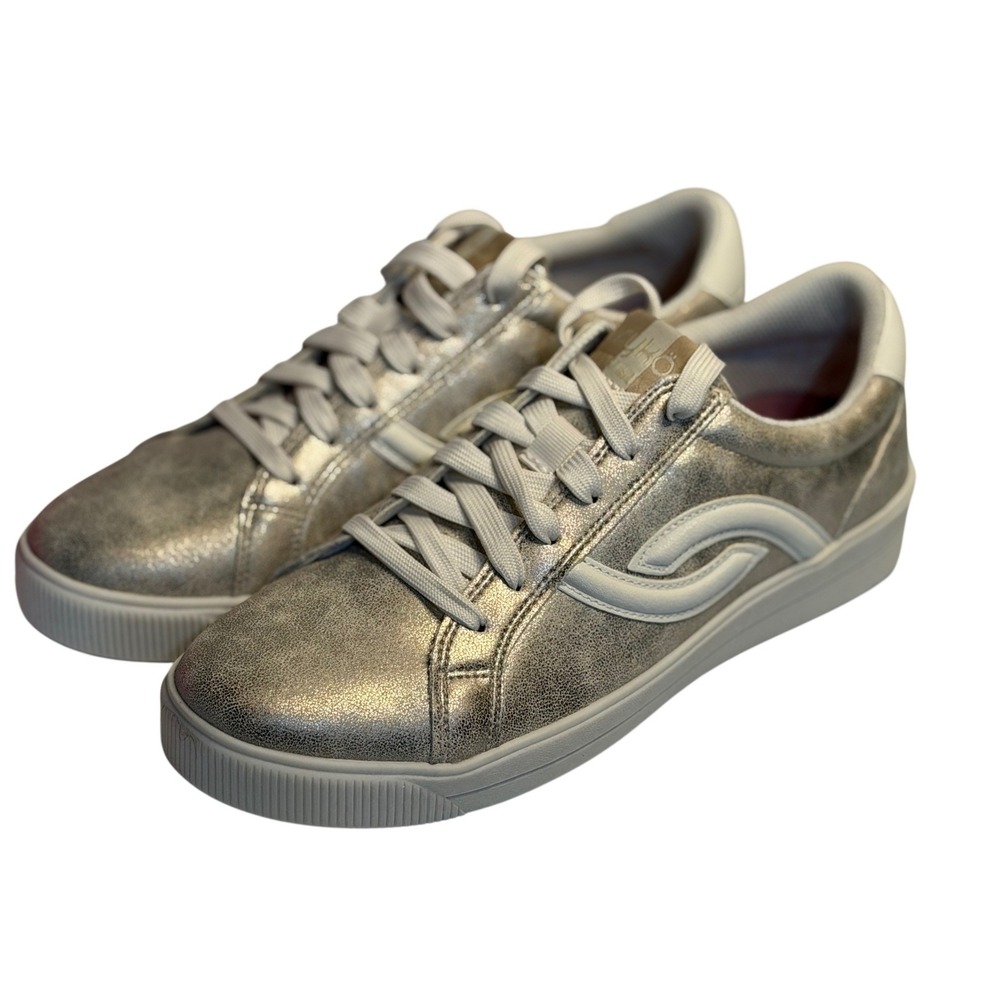 Ryka Sneakers Viv Next Gold Metallic Shimmer Lace Up Comfort Walking‎ Shoes 10W